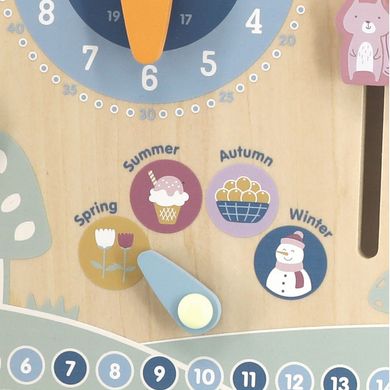 Деревянный календарь Viga Toys PolarB с часами, на английском языке (44056)