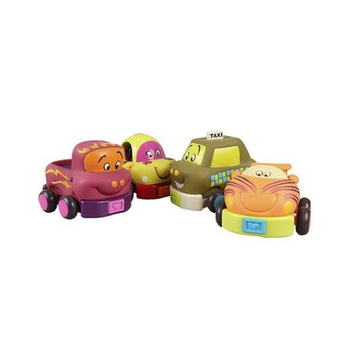 Игровой набор Забавный автопарк, Battat (4 резиновые машинки-погремушки), BX1048Z