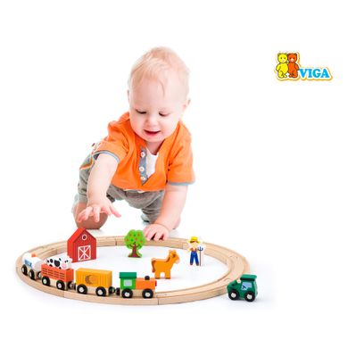 Дерев'яна залізниця Viga Toys 19 ел. (51615)