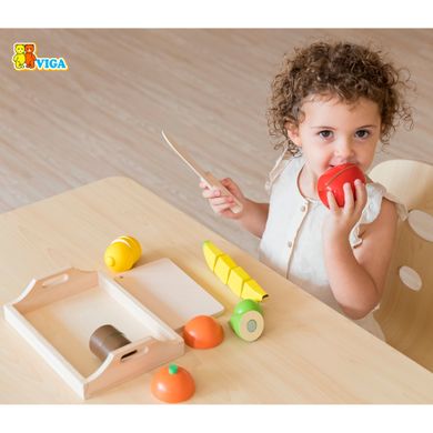 Іграшкові продукти Viga Toys Нарізані фрукти з дерева (58806)