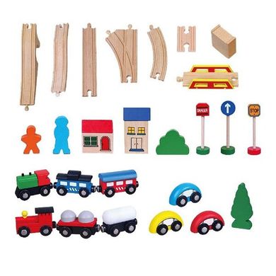 Игрушка Viga Toys "Железная дорога", 49 деталей (56304)